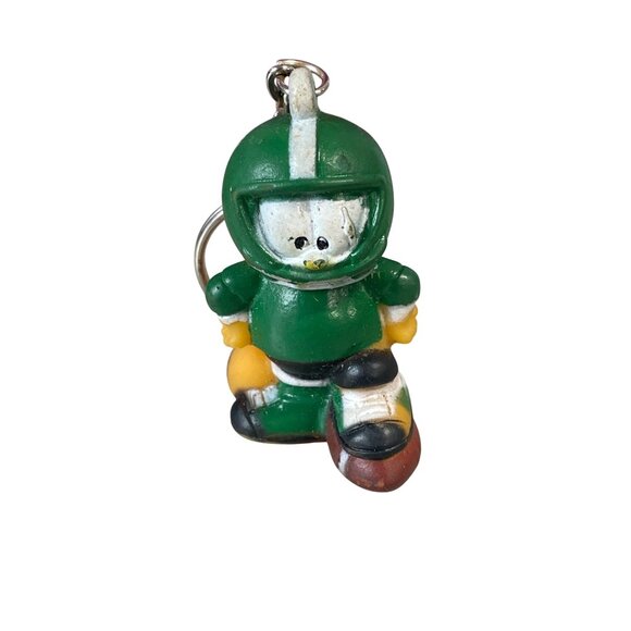 Vintage Gao Nanbei Garfield Keychain Figurine Football Player - Picture 1 of 3